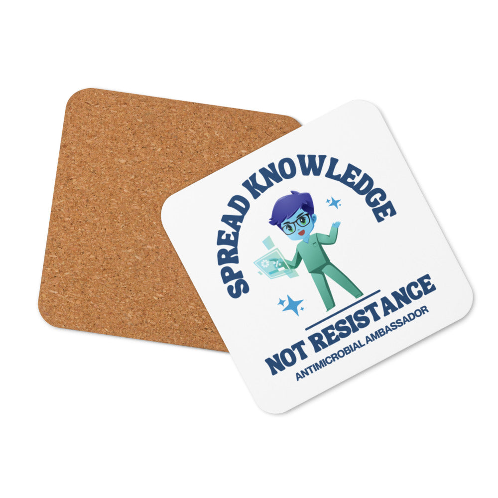 Spread Knowledge, Not Resistance - Cork-back coaster (Pack of 3)